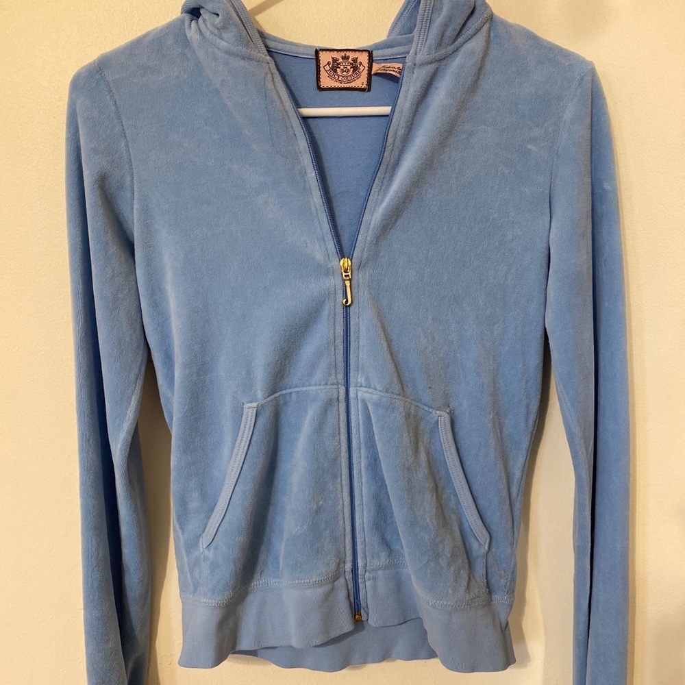 LIGHTLY WORN- Juicy Couture Blue Velvet Jacket